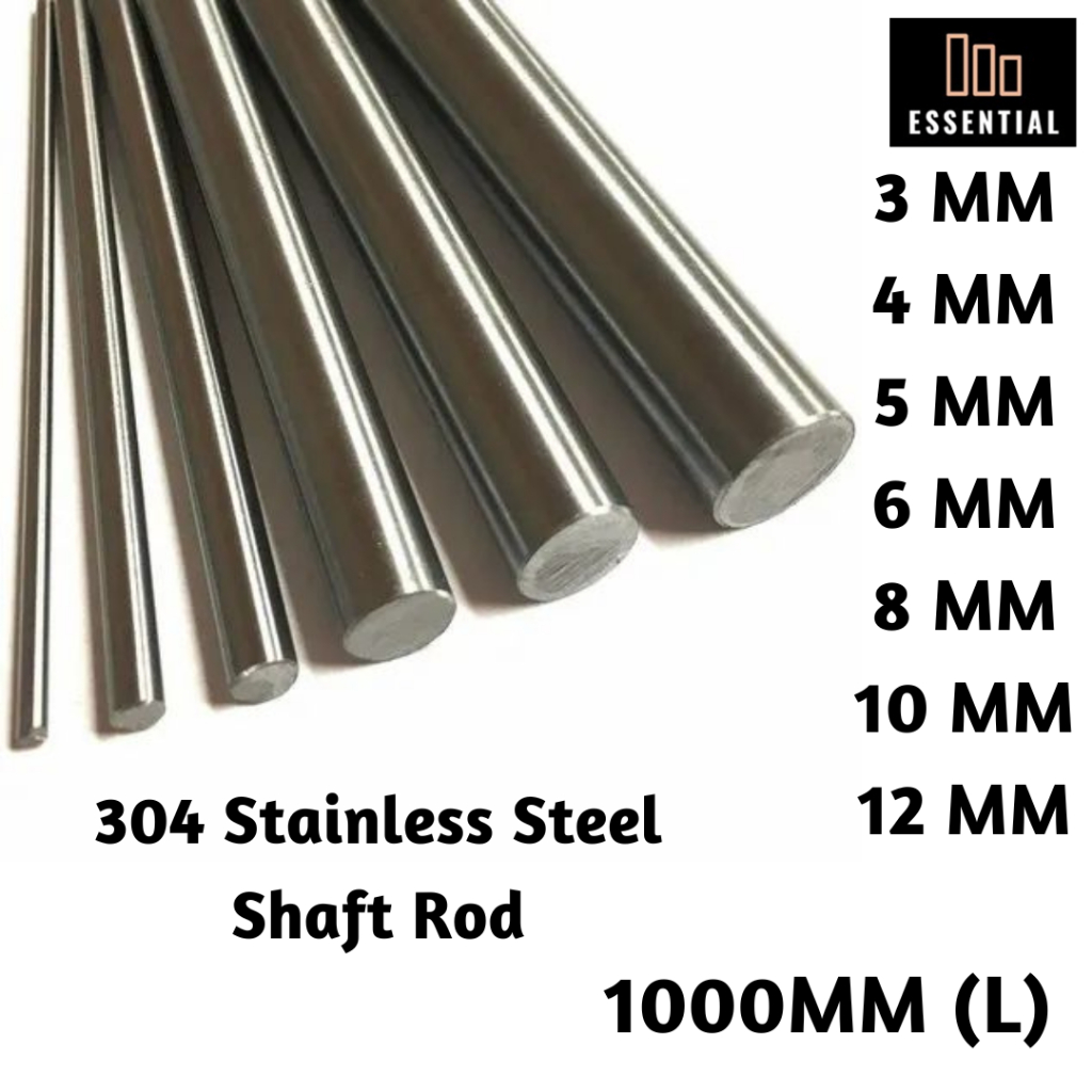 304 Rod Stainless Steel Shaft SS304 Round Bar Besi Tahan Karat 3mm 4mm 5mm  6mm 8mm 10mm