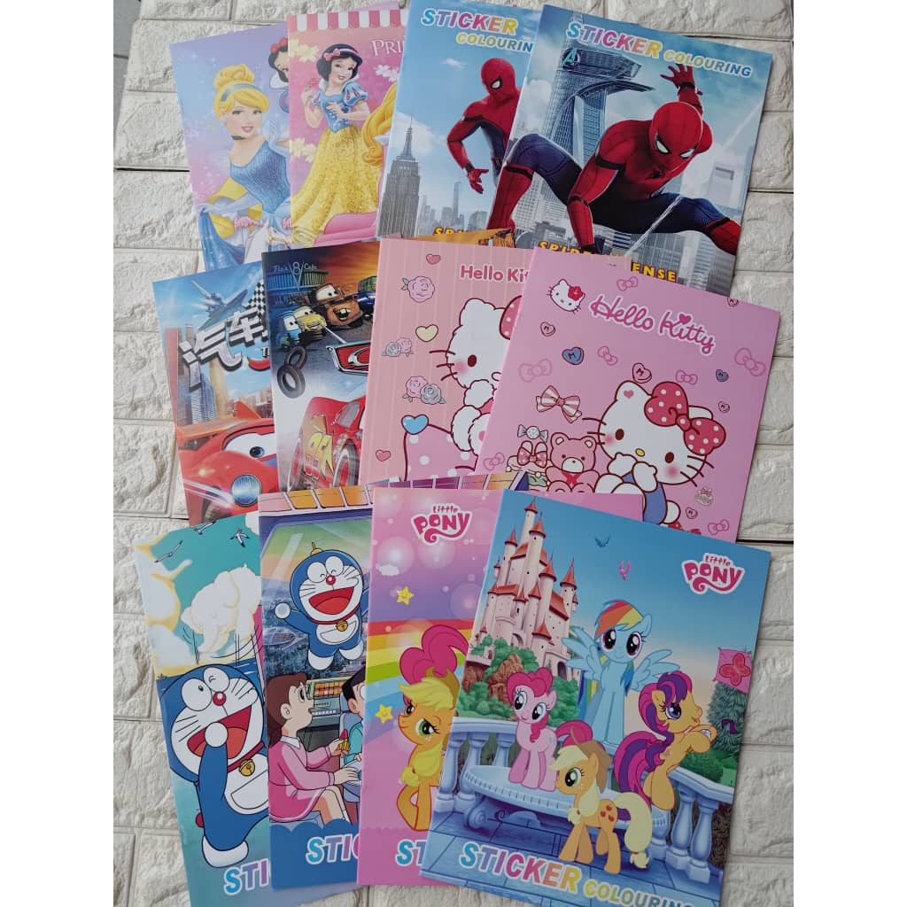 A4 Fancy Sticker Colouring Book | Shopee Singapore