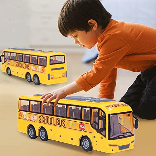 School Bus Push Pull Vehicle Pretend Toy for Kids School Bus Toys for ...