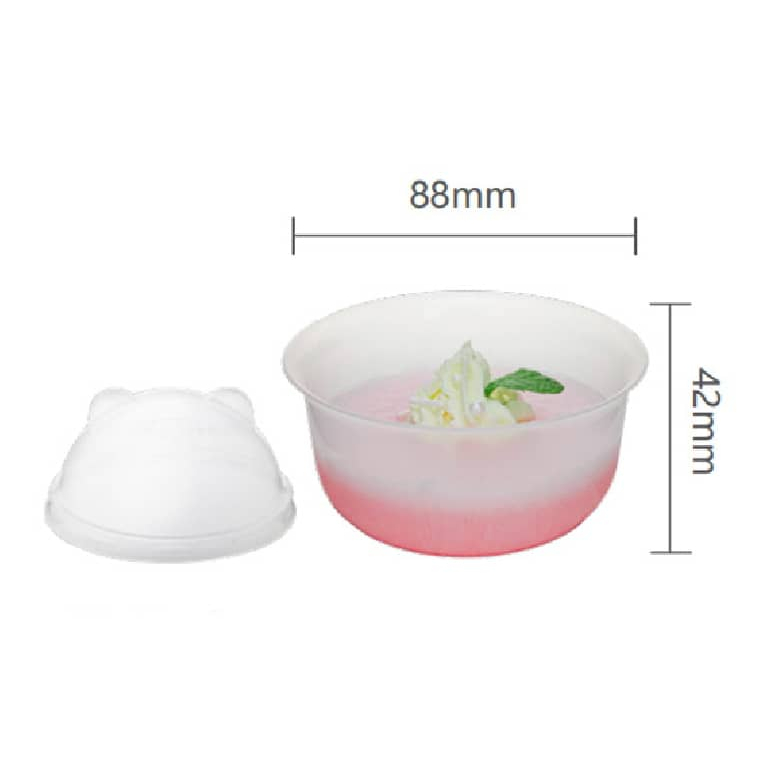 50 pcs /100 pcs JC2032R PP Plastic Jelly Mousse Cup With Bear Round Lid ...