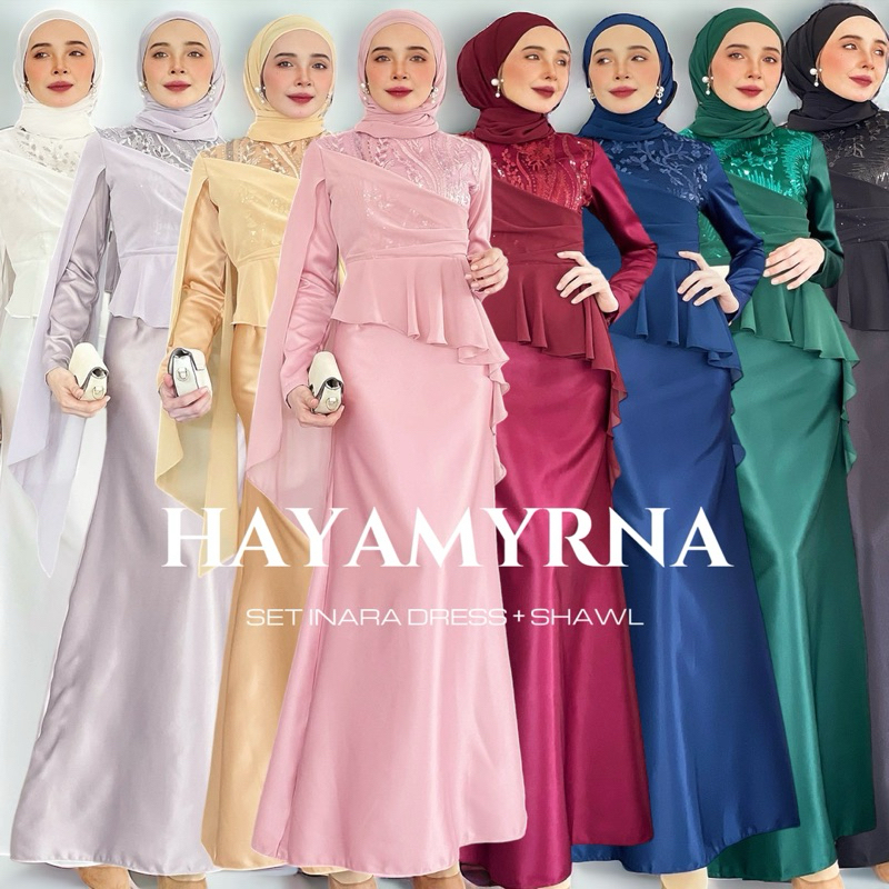 New Set Inara Dress sekali Shawl 8 Pilihan warna | Shopee Singapore