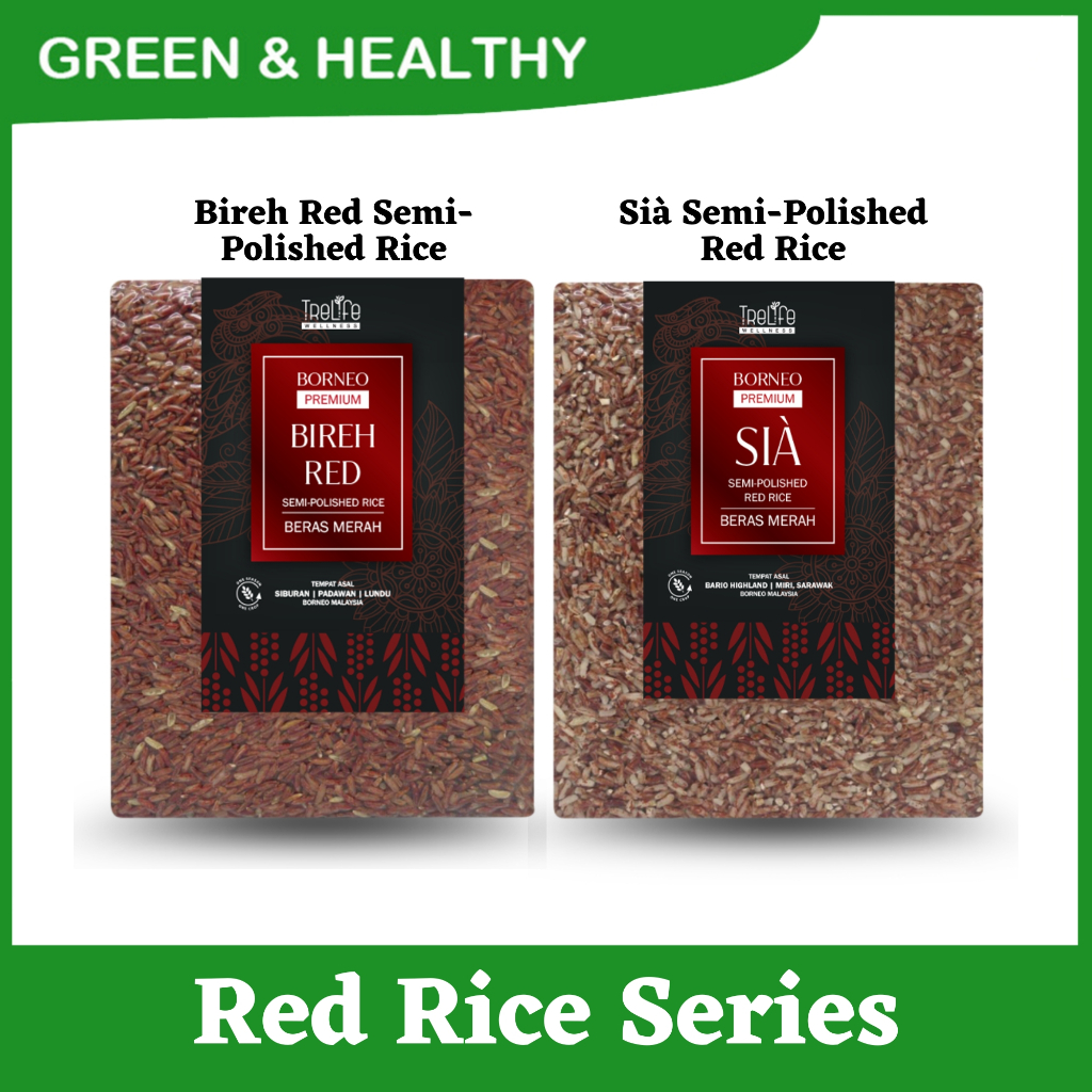 BORNEO Premium Red Rice Series (Bireh Red Semi-Polished Rice / Sia Semi ...
