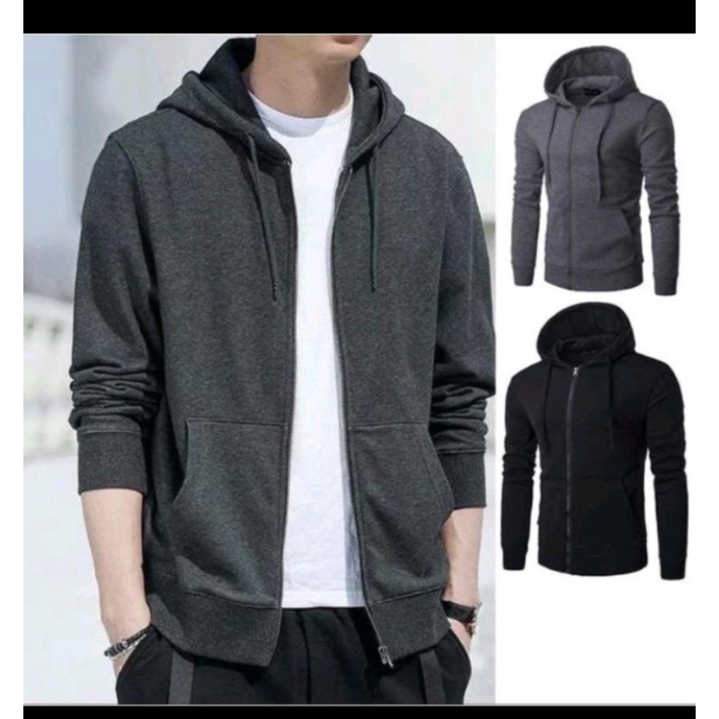 Hoodies Unisex Long Sleeve Solid Zipper Sweatshirts jacket Baro size (S ...