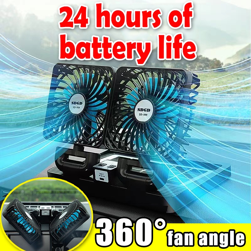Solar fan Double Booster Cooler Strong Dual Fan 360 Desktop ...