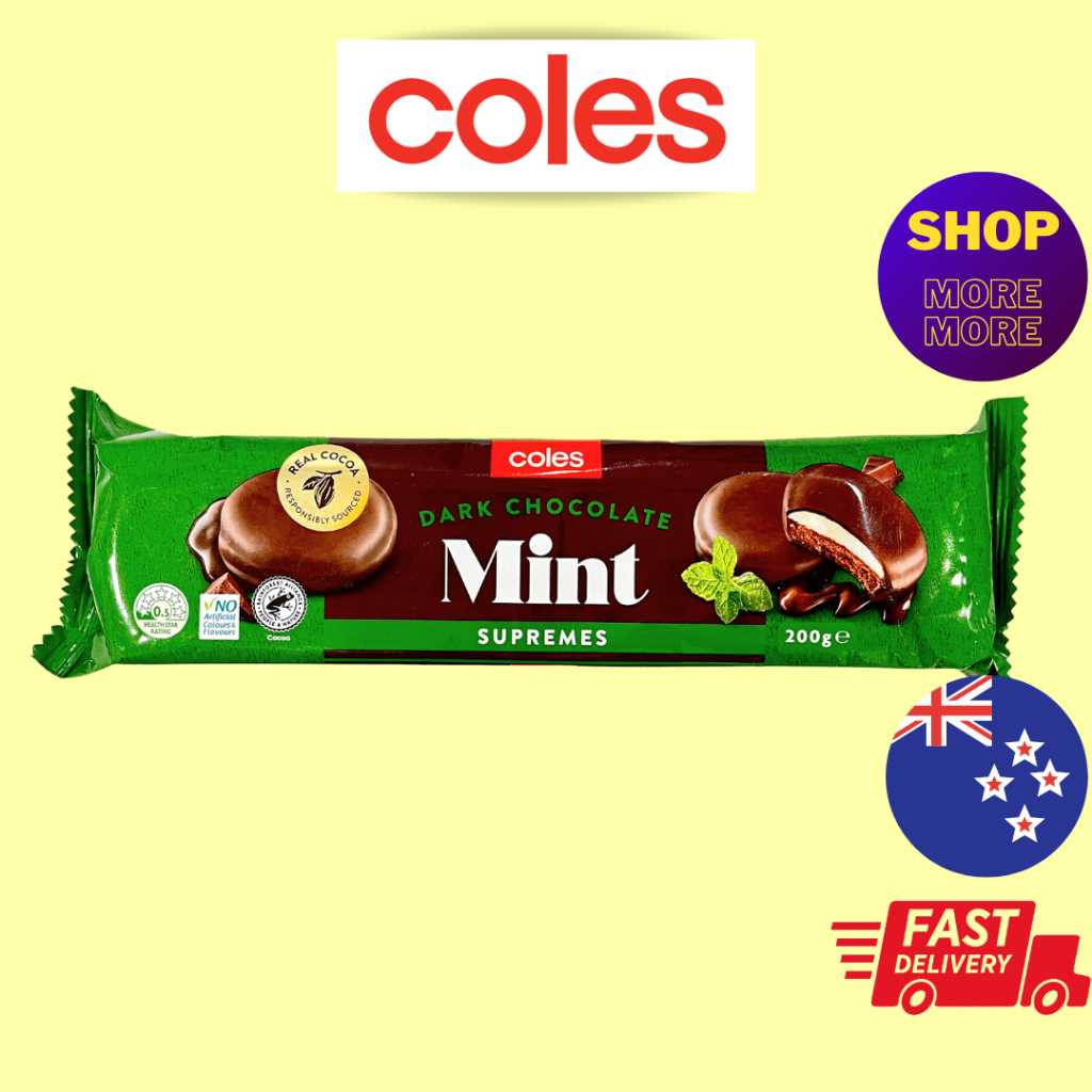 Coles Dark Chocolate Mint Surpremes 200G | Shopee Singapore