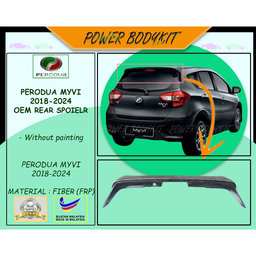 Perodua Myvi 2018-2024 OEM Rear Spoiler 2018 2019 2020 2021 2022 2023 ...