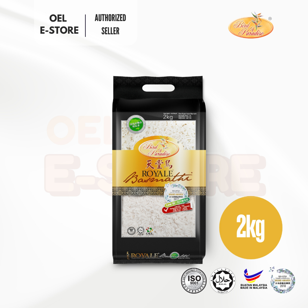 2kg Bird of Paradise Royale Basmathi Rice Basmati Rice | Shopee Singapore