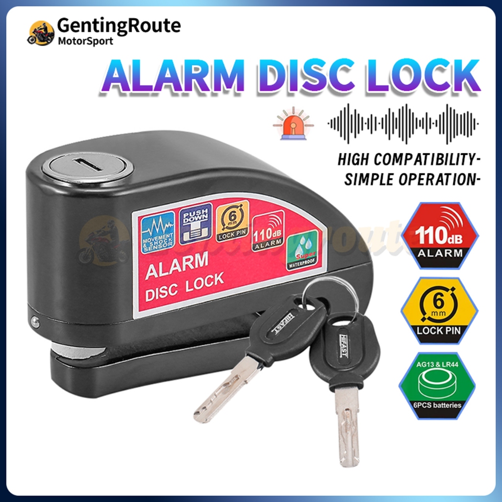 110DB Alarm Disc Lock Brake Lock Anti Theft Disc Lock Brake Alarm Anti ...