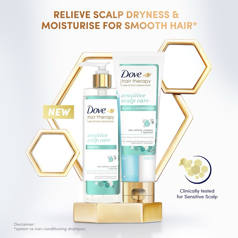 Dove Hair Therapy Sensitive Scalp Care Shampoo / & Conditioner | Shopee ...