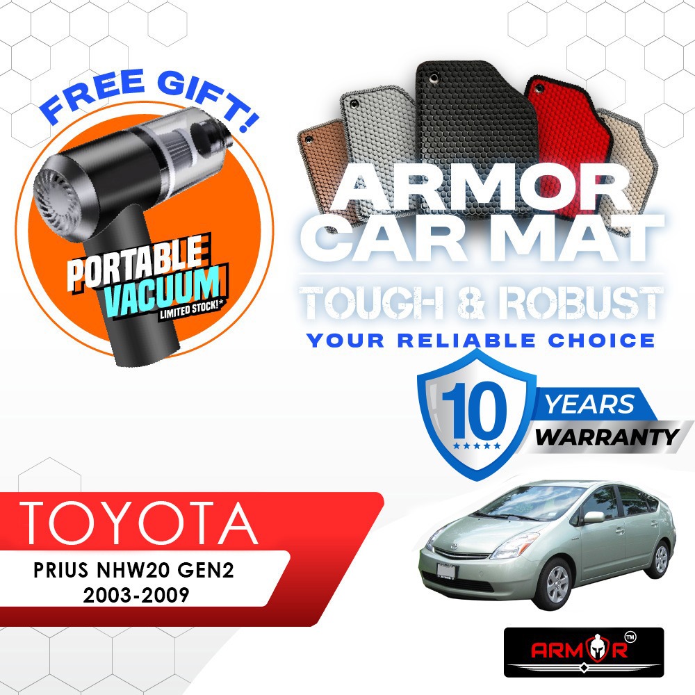 Armor Toyota Prius NHW20 Gen2 2003-2009 Carpet Kereta Alas Kaki Car Mat ...