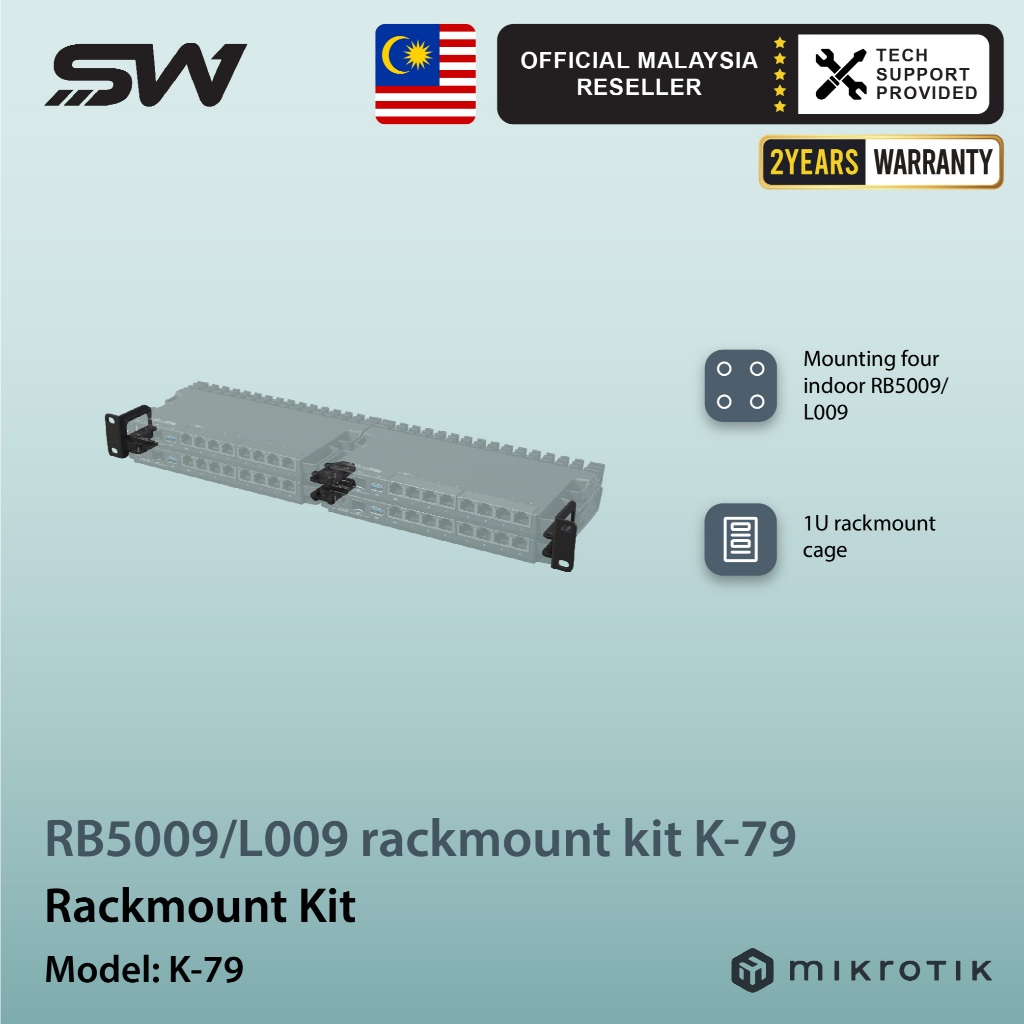Mikrotik K-79 - RB5009/L009 rackmount kit in 1U rackmounts. | Shopee ...