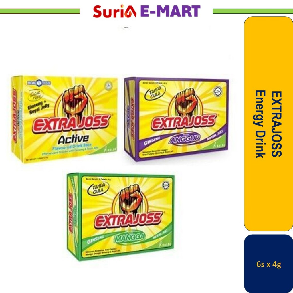 Extrajoss Energy Drink Active / Mangga / Anggur 6s x 4g | Shopee Singapore