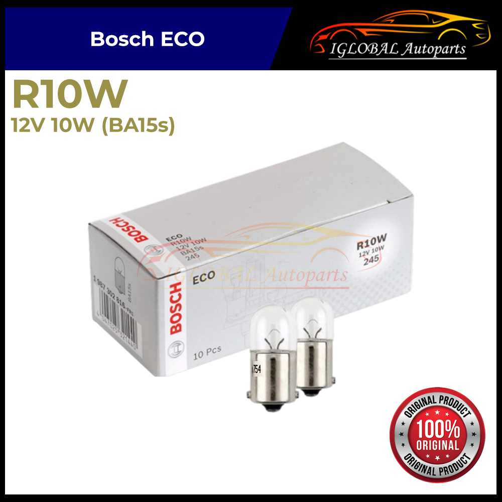 Bosch ECO R10W 12V 10W (BA15s) Signal, Number Plate, Reverse, Brake ...