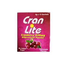Cran LIte Cranberry 830mg Effervescent Powder 5g 12s | Shopee Singapore