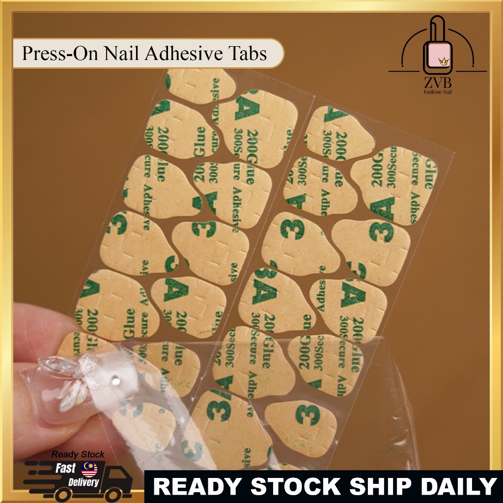Nail Adhesive Tabs (Strong Hold) | 24 Double-Sided Stickers for Press ...