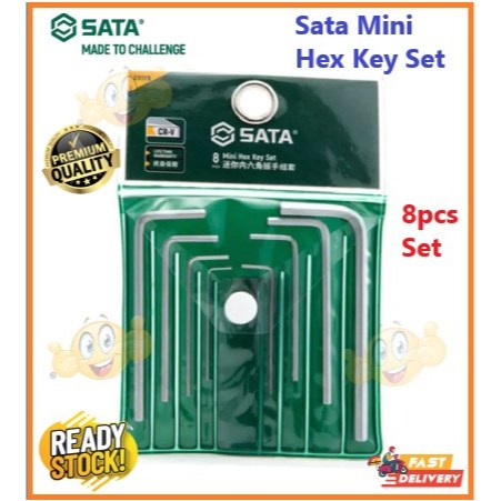 SATA 8PCS MINI HEX KEY SET 09119 METRIC END SMALL SIZE ALLEN KEY SETS ...