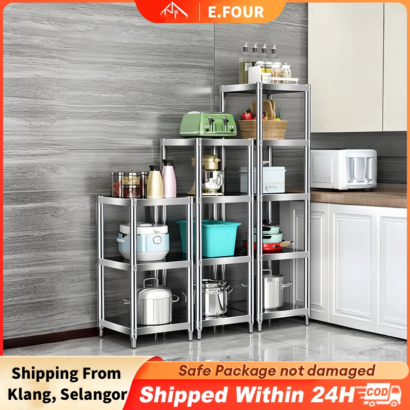 Stainless Steel Kitchen Storage Rack Shelf Multipurpose Multi-layer ...