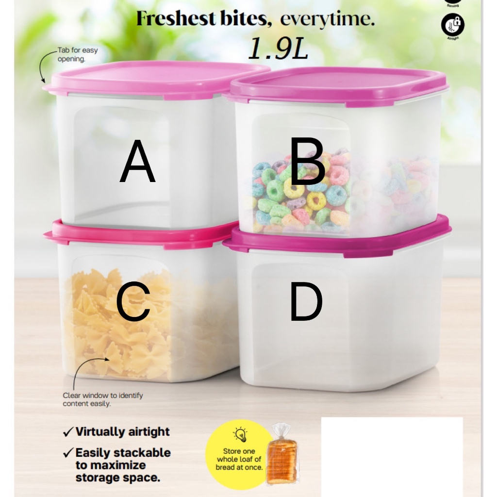 Tupperware Modular Mates Mini Rectangular (1)1.9L Airtight Container ...