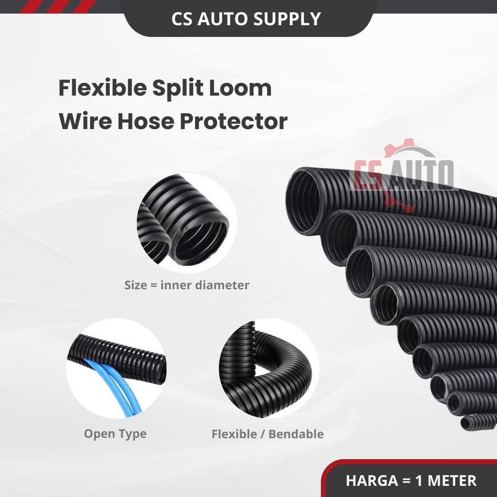 Car Elements Split Cable Sleeve Kit – Flexible Wire Conduit For Automotive, Home, Marine (Multiple Sizes, Black)