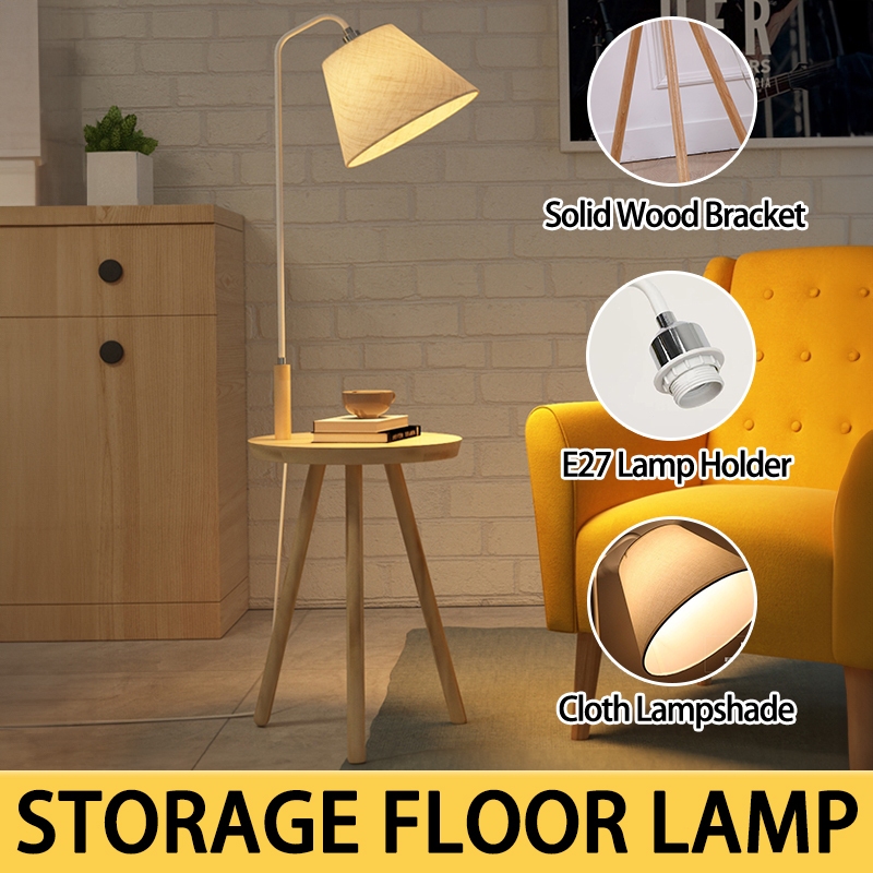 Floor Lamp With Bedside Table Standing Reading Adjustable For Living ...