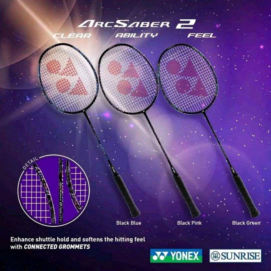 YONEX ARCSABER 2 BADMINTON RACKET (FEEL/ABILITY/CLEAR) YONEX