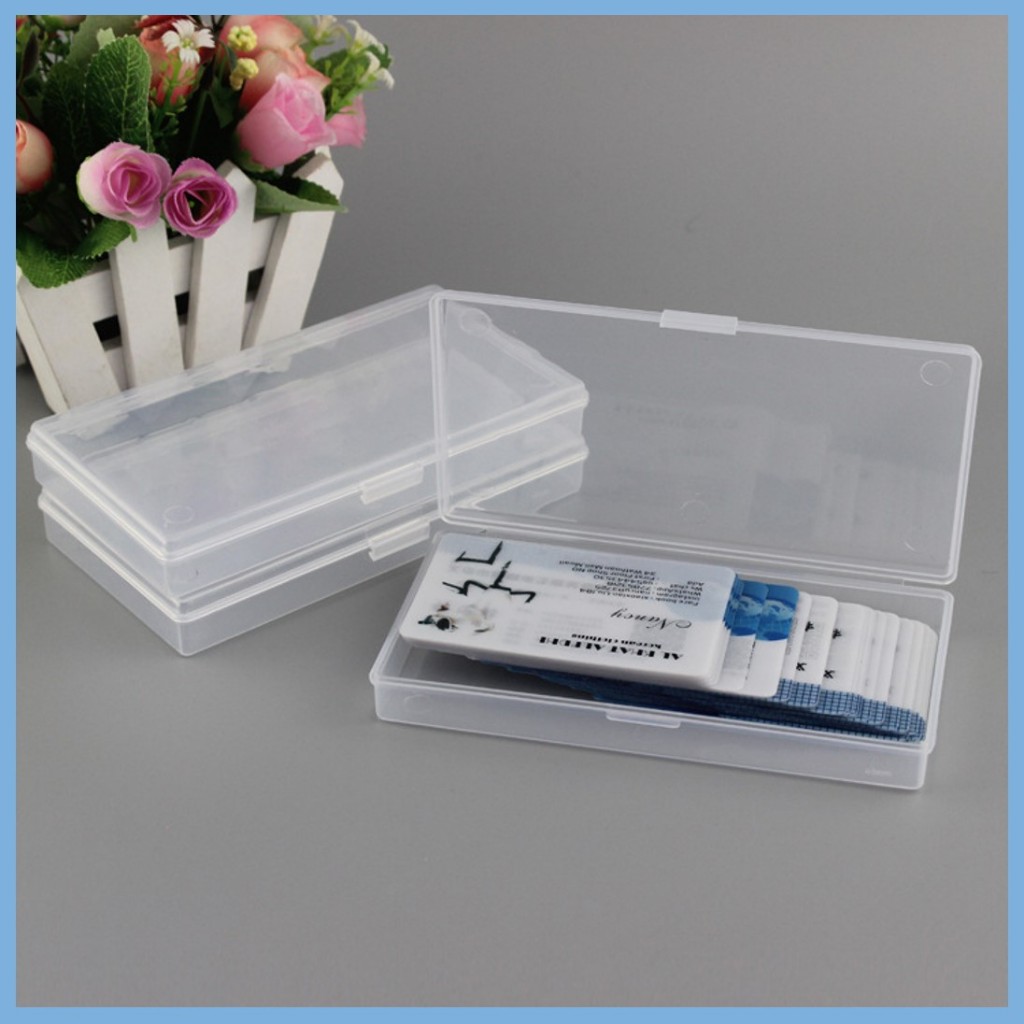 Empty PP Transparent Plastic Box Multi Use Organizer Name Card Holder ...