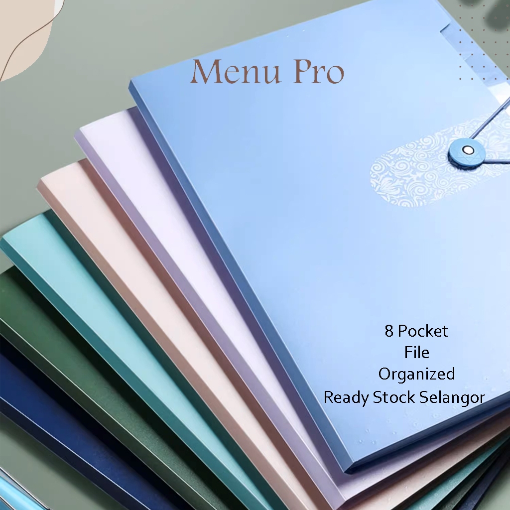 8 Pocket A4 Expanding File Multilayer Grid File Folder Expandable ...
