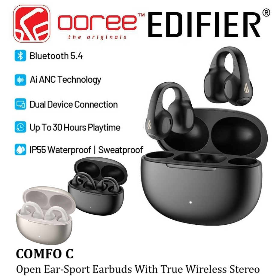 EDIFIER COMFO C OPEN EAR SPORT BLUETOOTH EARBUDS WITH TRUE WIRELESS ...