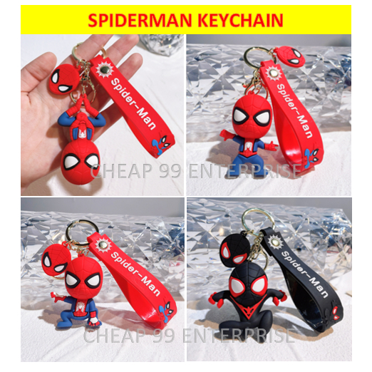 Spiderman Key Chain Marvel Cute Superhero keychain Good Spider-Man PVC ...