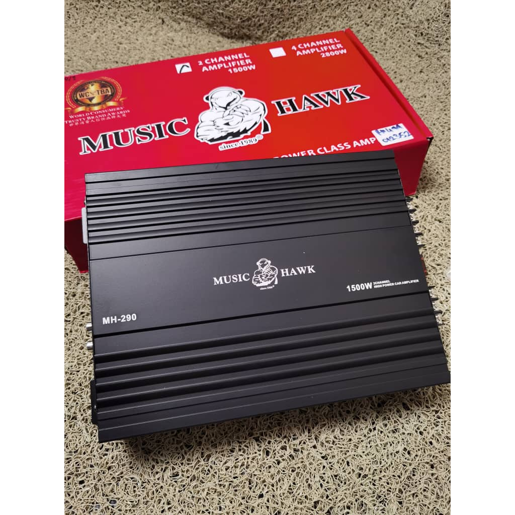 !! Music Hawk Amplifier MH-290 2 Channel 1500w / 4 Channel MH-180.4 ...