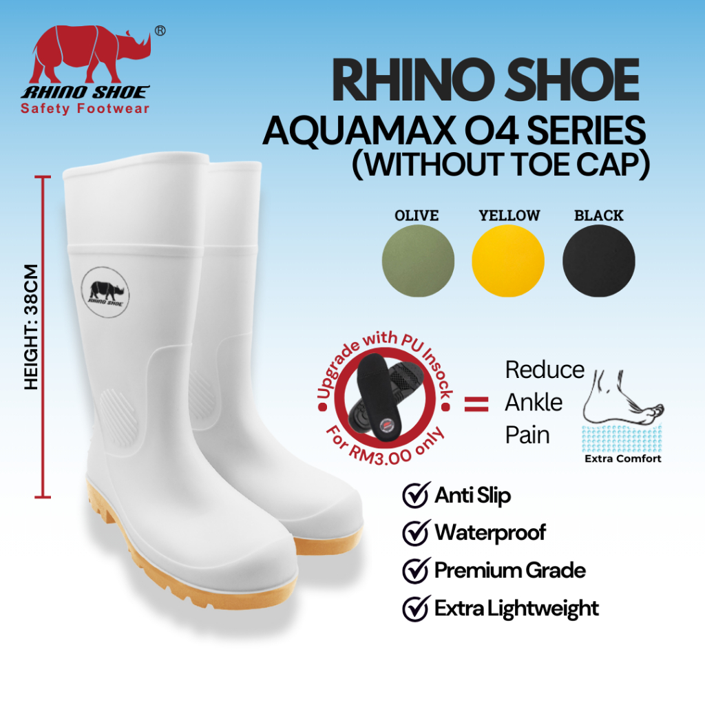 RHINO SHOE WB400-O4 Aquamax Waterproof Wellington Boots | Non-Safety ...