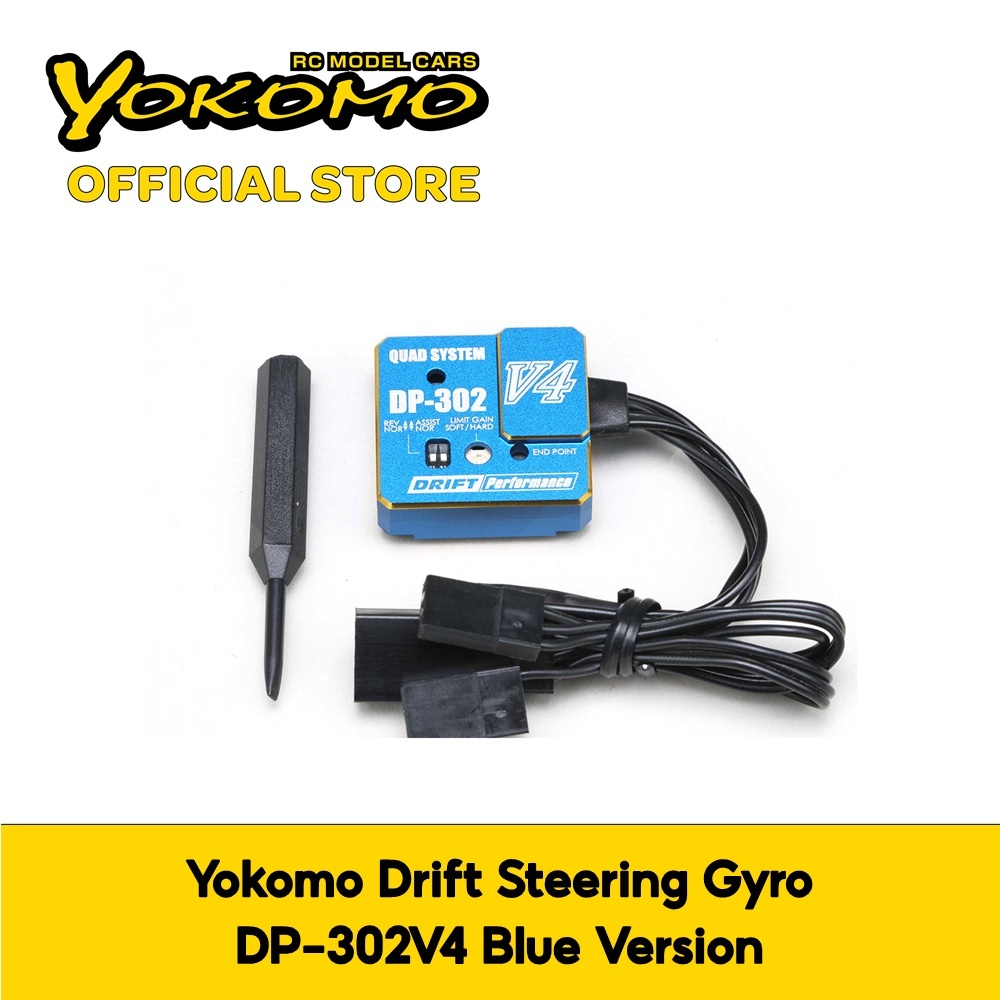 Gyroscope De Direction Yokomo DP-302V4 Bleu Pour Drift - Réf. YOKDPP-302V4BL