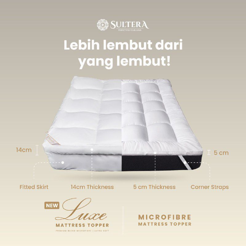 Mattress Topper Sultera Premium Mattress Pad Luxe Microfiber Topper ...