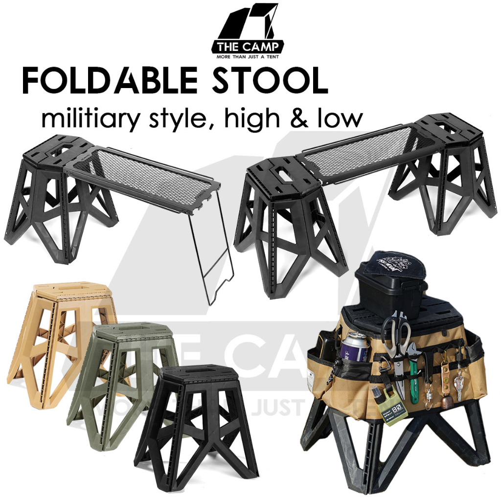 Military Style Camping Stool Outdoor Foldable Chair Folding Sleeve Bag ...