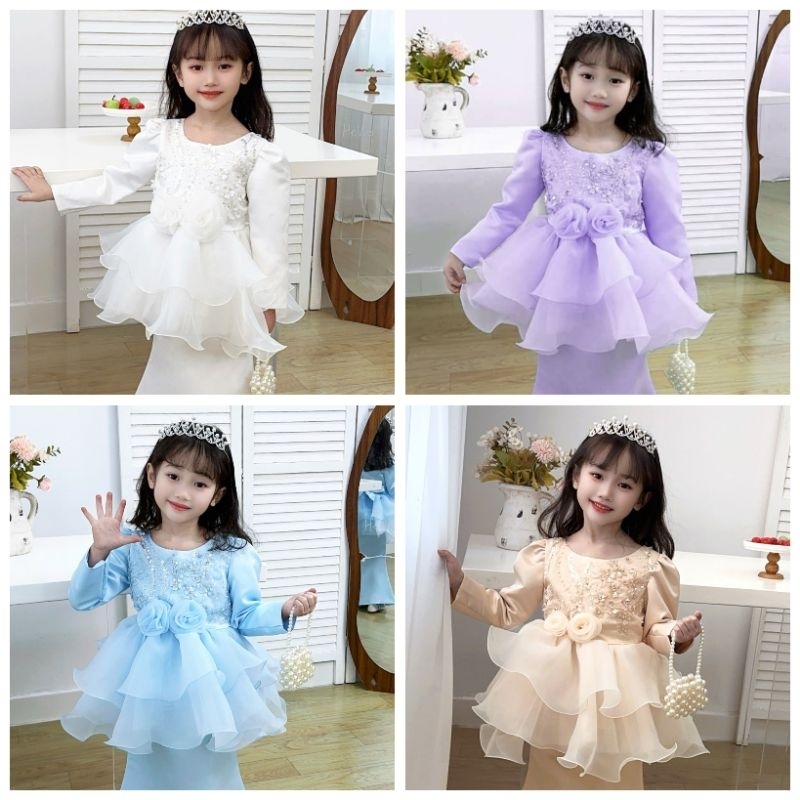 Kids Dresses Dress Lace Kanak Kanak TangGuoWu Lace Princess Dress Gown 3colour Gaun Kanak Kanak-Kanak