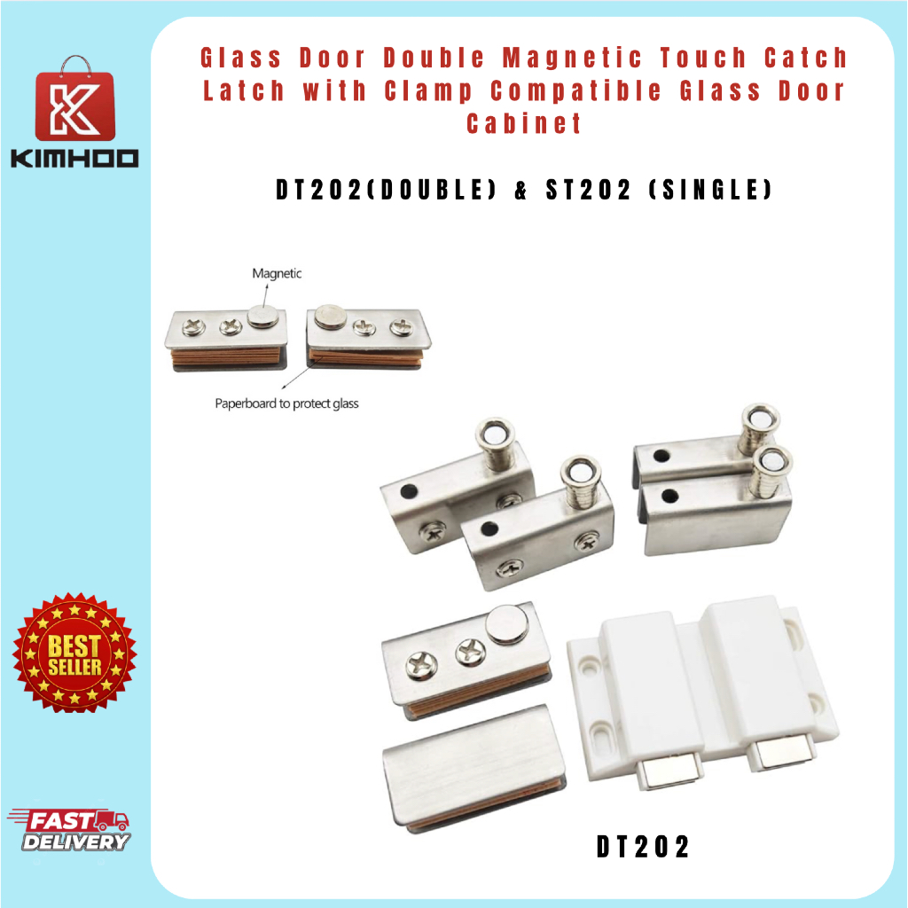UFURMATE Glass Door Magnetic Catch Latch Closures Kit, Push Open Single Glass Door Magnetic - View #13