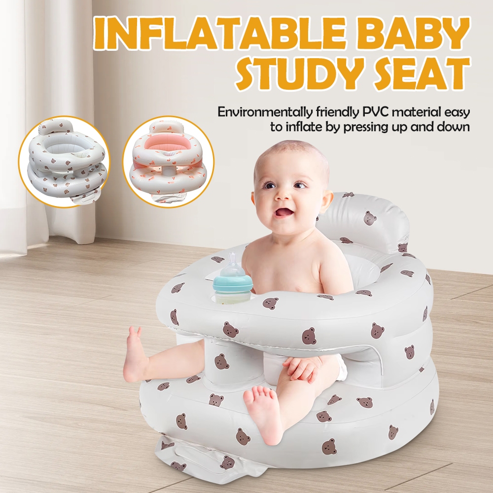 Baby Inflatable Seat Built in Air Pump Infant Back Support Sofa Protect ...