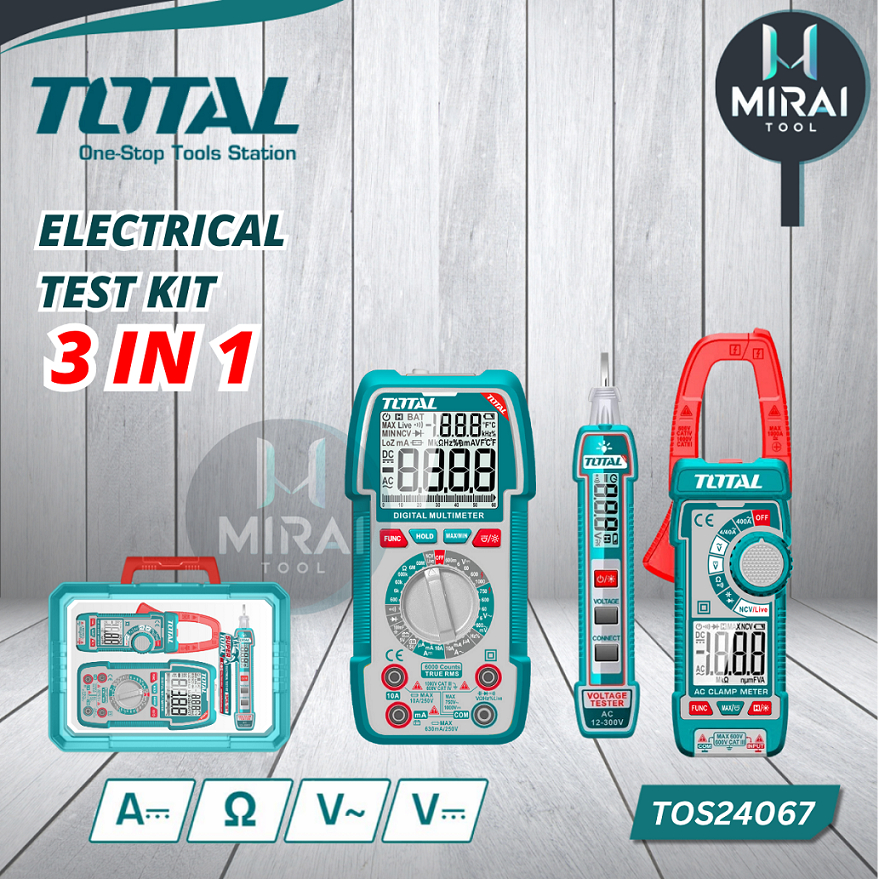 TOTAL TOS23068 / TOS24067 3 Pcs Electrical Test Kit ( Digital Voltage ...