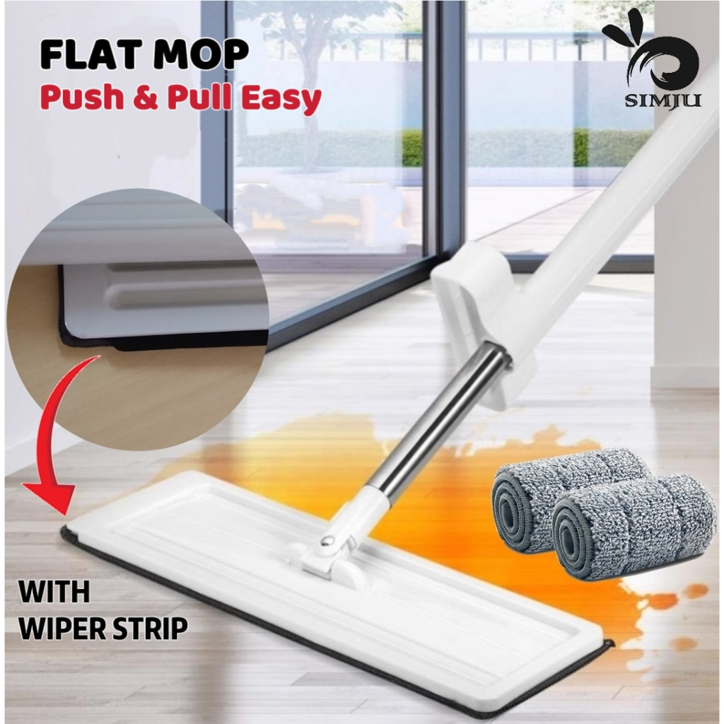 Mop Lantai Floor Mop Wiper Mop Self Wring 360 Spin Rotation Microfiber ...