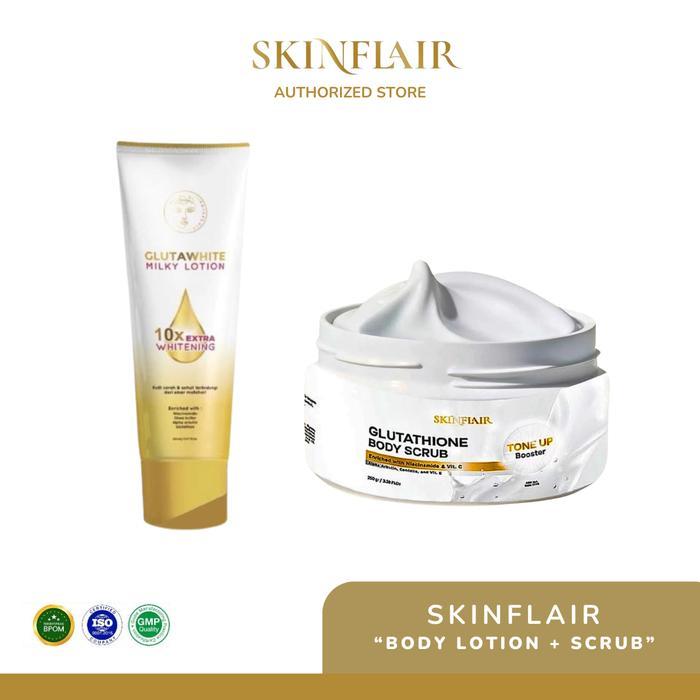 glutathione for skin treatment Skinflair Glutawhite Milky Lotion and Glutathione Body Scrub Body Care Set