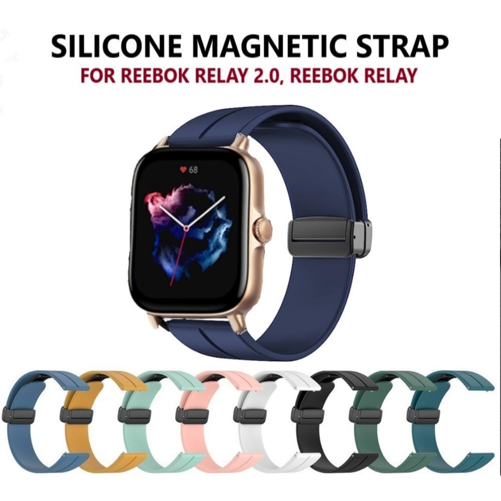 Color Silicone Magnetic Strap Band for Smart Watch Reebok Relay 2.0 ...