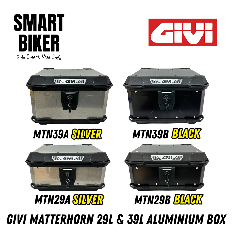 GIVI Matterhorn 39L & 29L Aluminium Top Box MTN39A MTN39B MTN29A