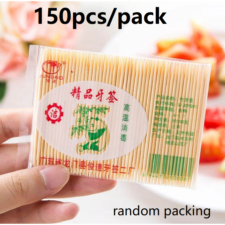 150pcs Bamboo Toothpick Disposable Natural Toothpicks Fruit Single ...