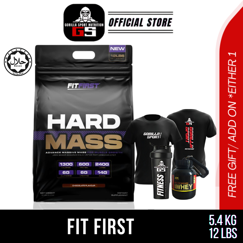 Fit First Hard Mass Gainer Protein Mass Bulking Susu Gym Halal (5.4kg ...