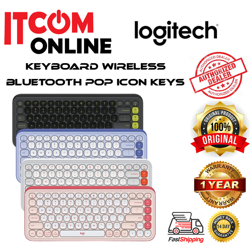 LOGITECH POP ICON KEYS BLUETOOTH WIRELESS KEYBOARD (GRAPHITE/OFF WHITE ...