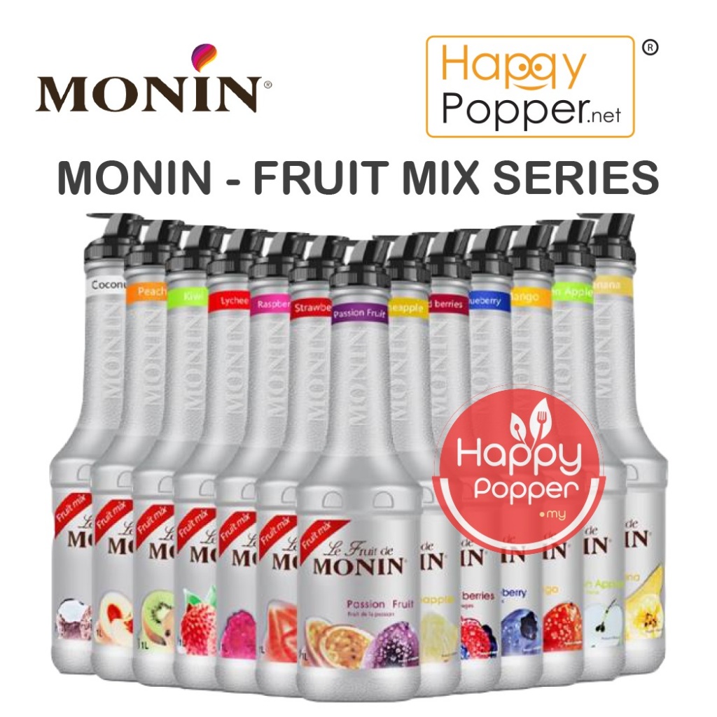 MONIN Yuzu Fruit Mix 1L Puree Premium Strawberry Peach Blueberry 1 L ...