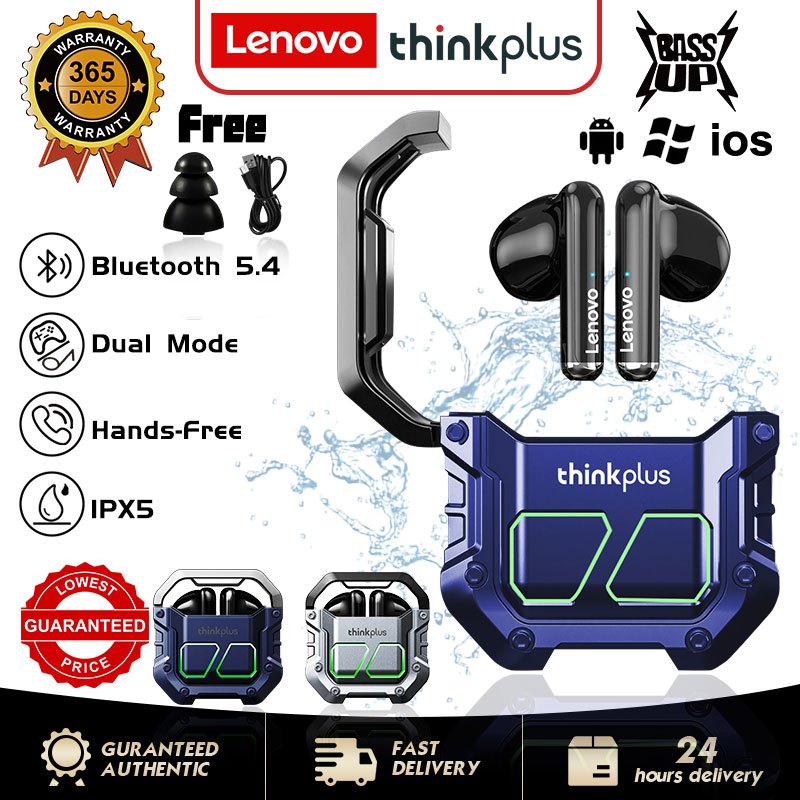 100 Thinkplus Lenovo XT81 Wireless Gaming Headset Bluetooth 5.3 TWS ...