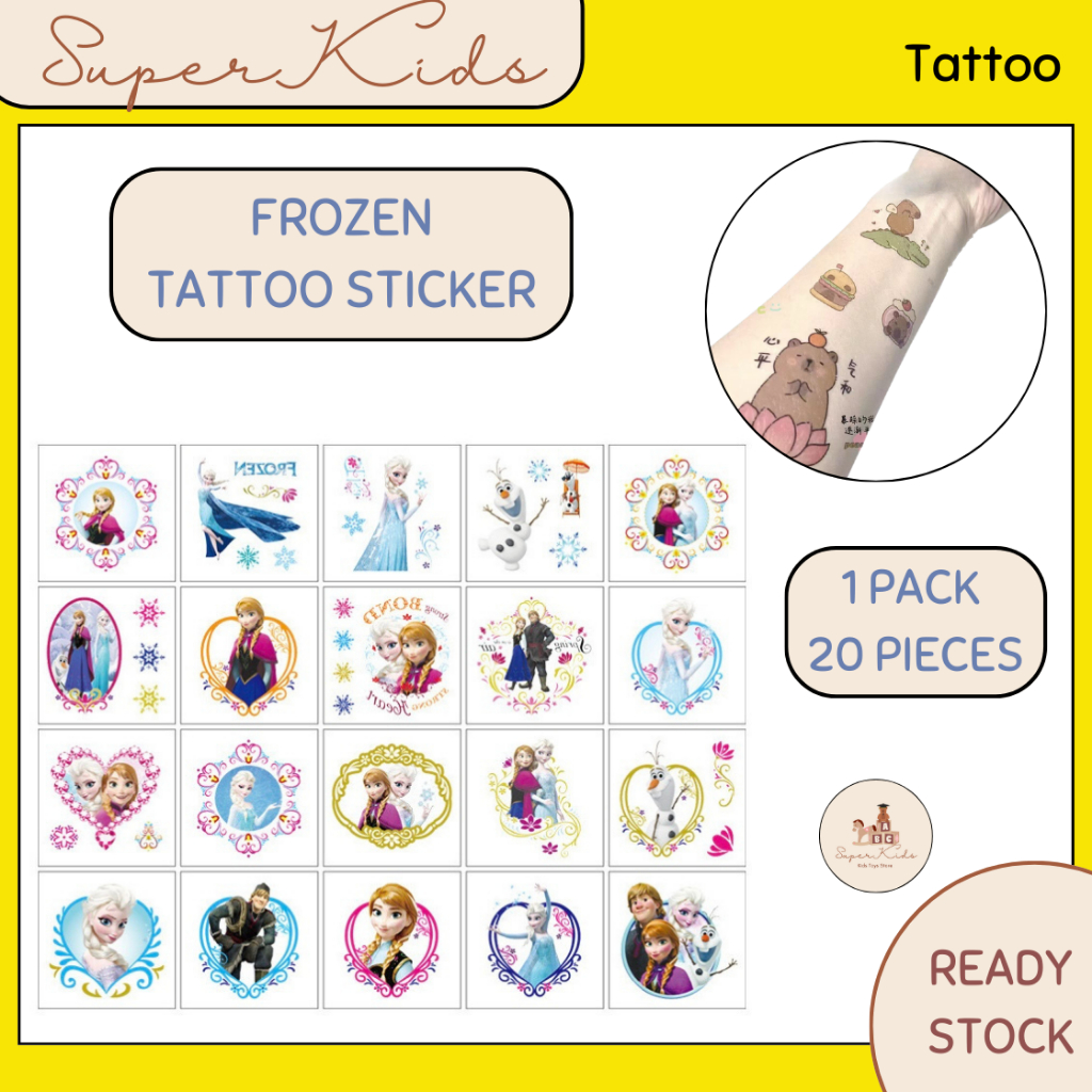 TATTOO Sticker DIY Cute Frozen Elsa Cartoon Kids Present Tatu Kanak ...