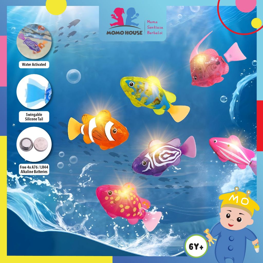 Baby Bath Toy Robot Fish Robot Fish Swimming Robofish Activated Battery ...