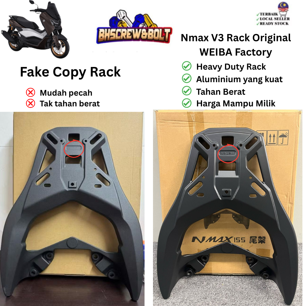 Yamaha Nmax V3 Rack/ Nmax V2 Heavy Duty Rack 2025 WEIBA Factory ...
